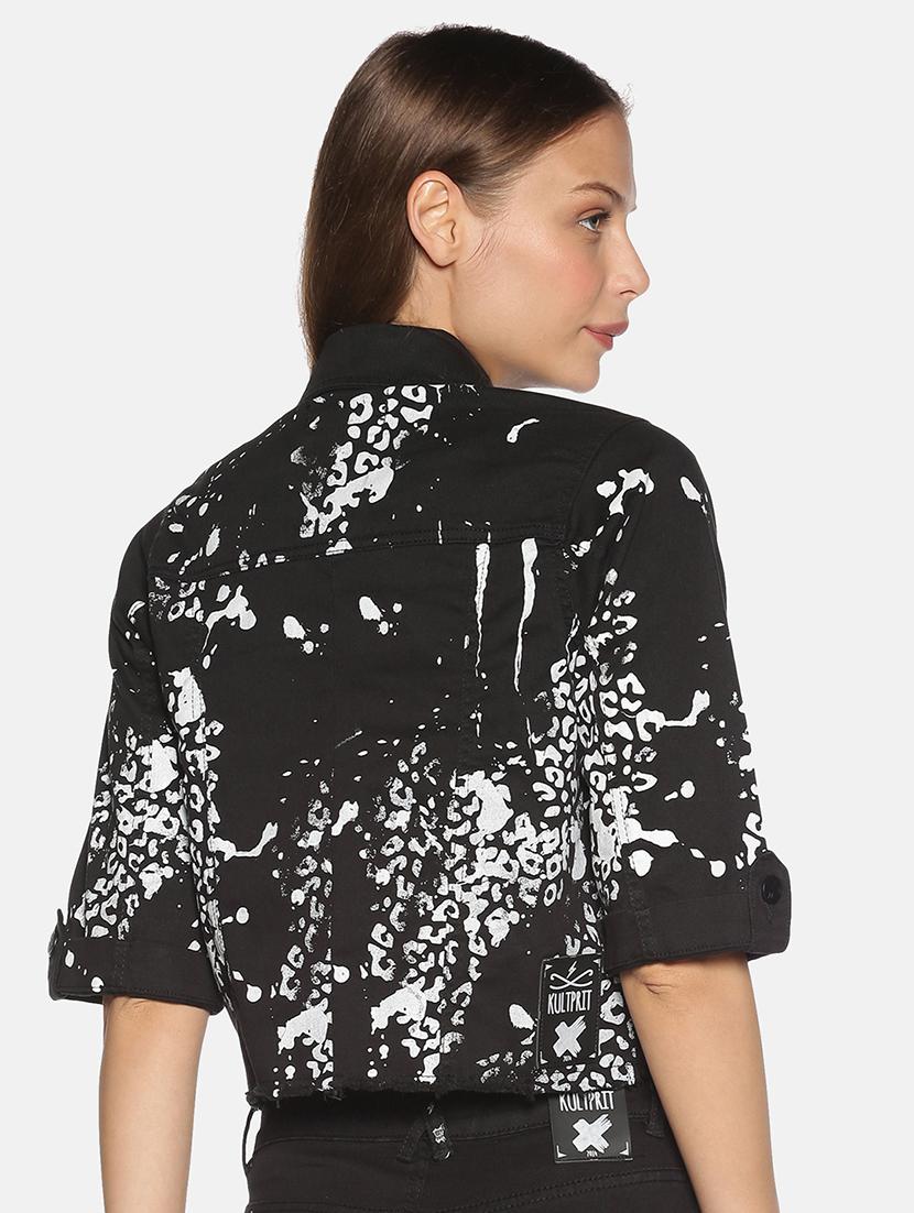animal print denim jacket - 17465197 - Zoom Image - 3