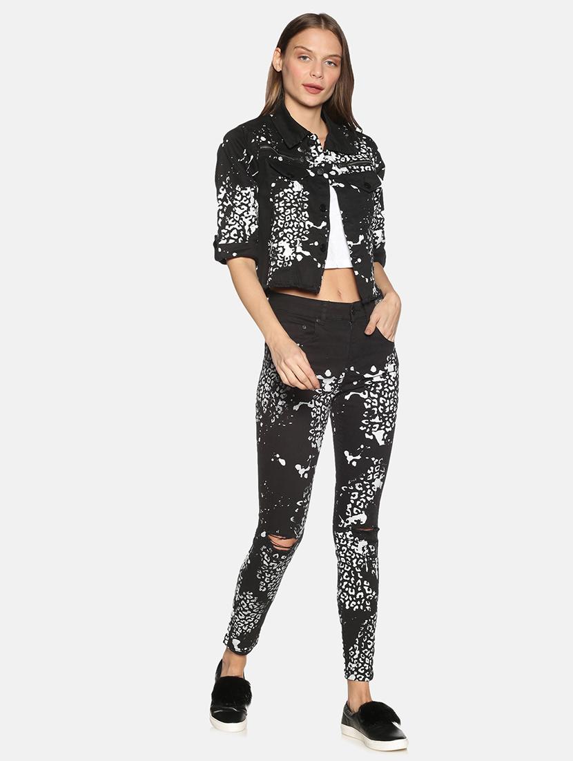 animal print denim jacket - 17465197 - Zoom Image - 4