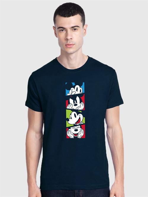 navy blue front print t-shirt - 17465270 - Standard Image - 1