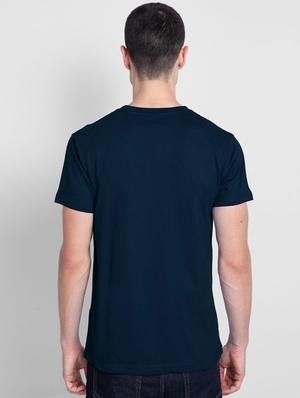 navy blue front print t-shirt - 17465270 - Standard Image - 2