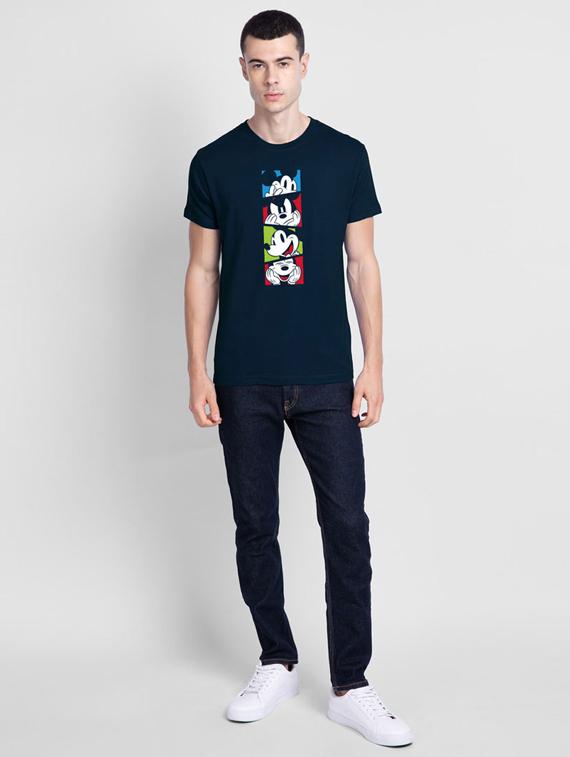 navy blue front print t-shirt - 17465270 - Zoom Image - 3