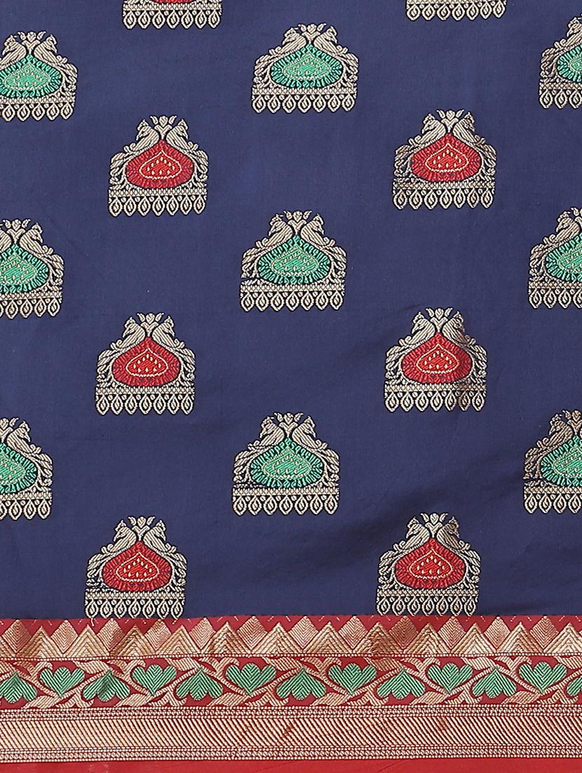ethnic motifs banarasi saree with blouse - 17465478 - Zoom Image - 4