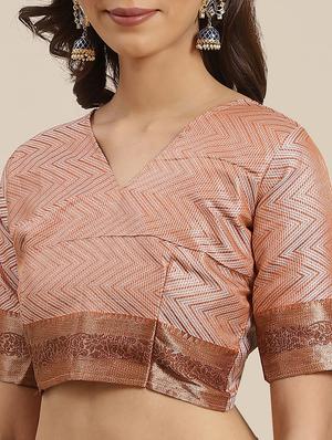 ethnic motifs banarasi saree with blouse - 17465482 - Standard Image - 3