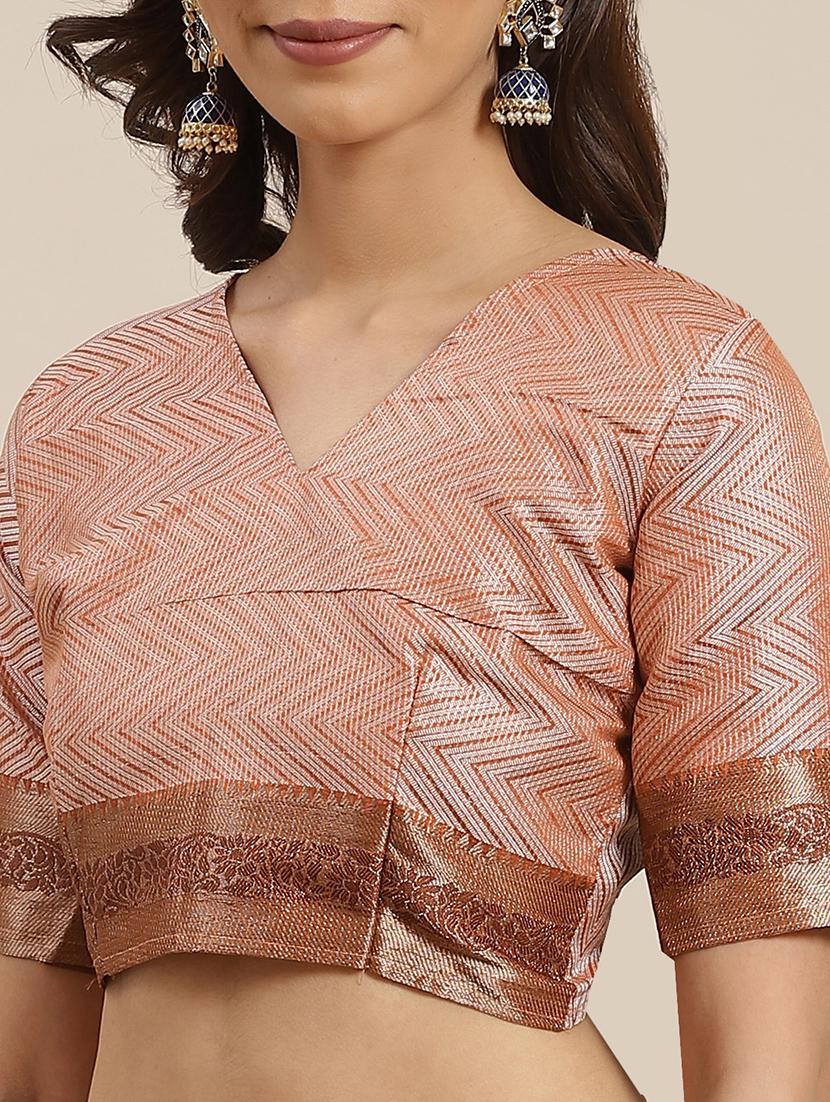 ethnic motifs banarasi saree with blouse - 17465482 - Zoom Image - 3