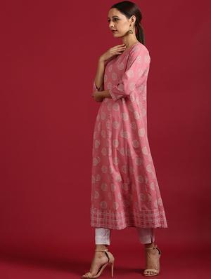 printed anarkali kurta - 17465500 - Standard Image - 2