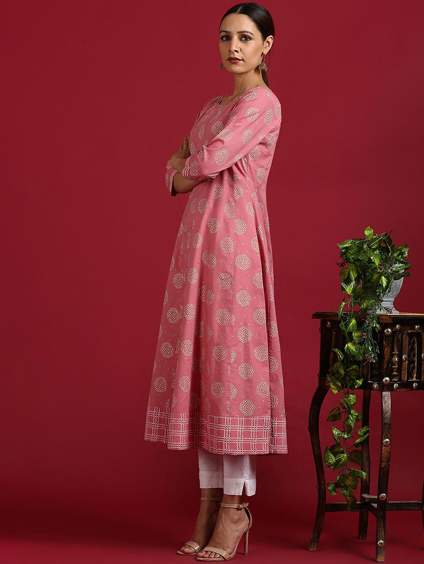 printed anarkali kurta - 17465500 - Zoom Image - 3