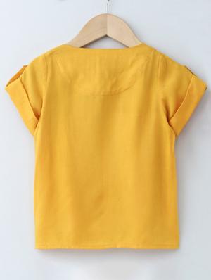 yellow rayon regular top - 17465693 - Standard Image - 2