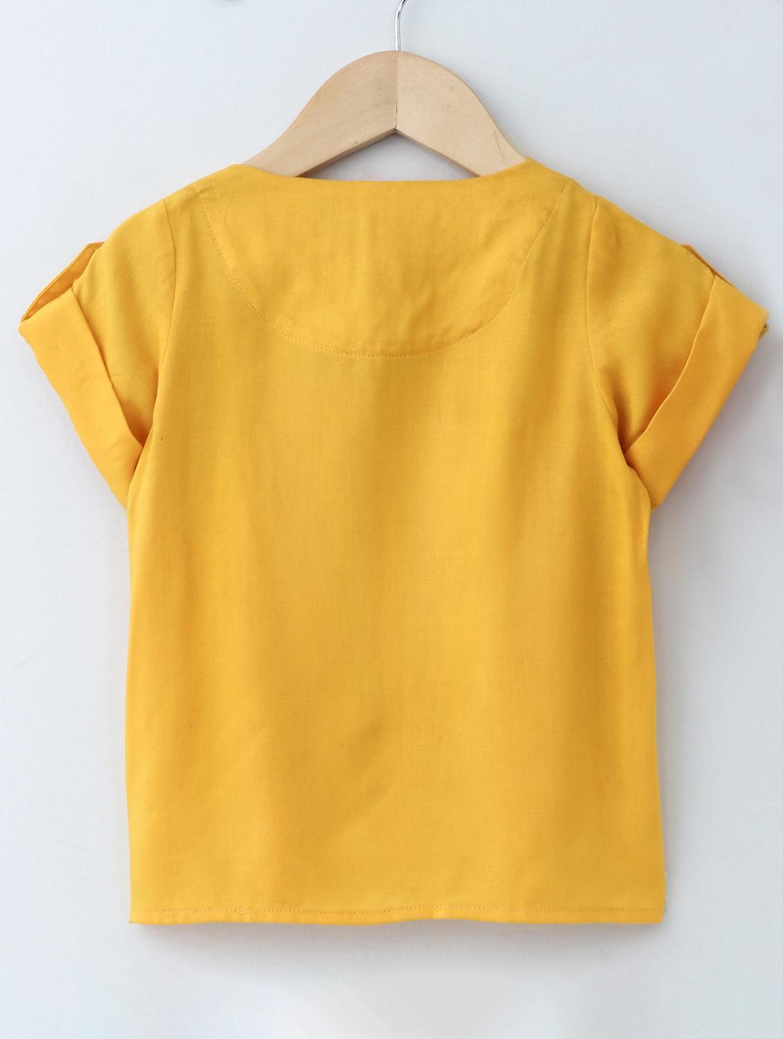 yellow rayon regular top - 17465693 - Zoom Image - 2