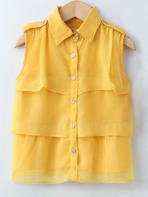 yellow solid layered top - 17465698 - Standard Image - 1