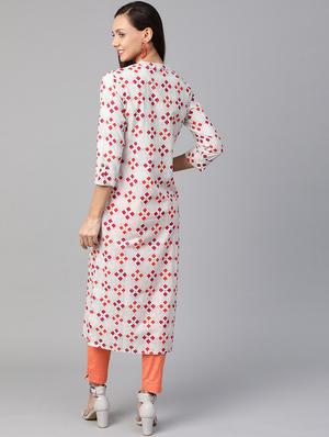geomteric print straight kurta - 17465820 - Standard Image - 3