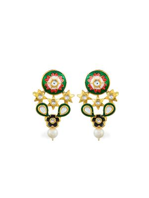 green tone gold brass necklaces and earring - 17465836 - Standard Image - 4