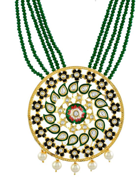 green tone gold brass necklaces and earring - 17465836 - Zoom Image - 2