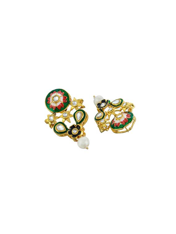 green tone gold brass necklaces and earring - 17465836 - Zoom Image - 5