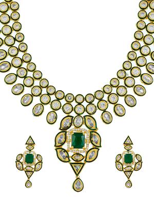 gold brass necklaces and earring - 17465865 - Standard Image - 2
