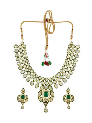 gold brass necklaces and earring - 17465865 - Standard Image - 3
