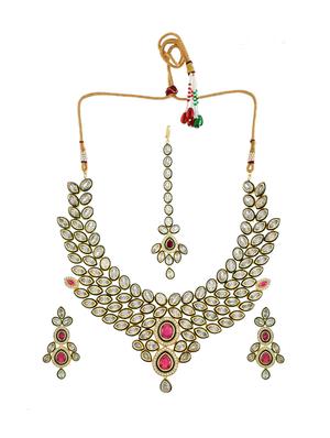 gold brass necklaces and earring - 17465889 - Standard Image - 3
