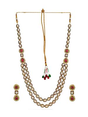 gold brass necklaces and earring - 17465890 - Standard Image - 3