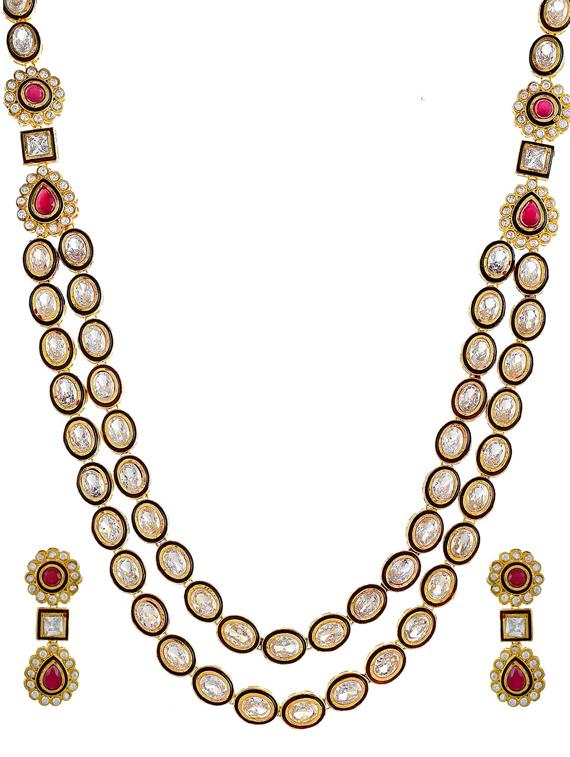 gold brass necklaces and earring - 17465890 - Zoom Image - 2