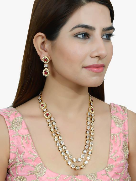 gold brass necklaces and earring - 17465890 - Zoom Image - 6