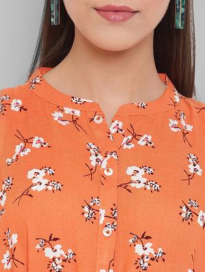 tie front floral a-line dress - 17465929 - Standard Image - 5