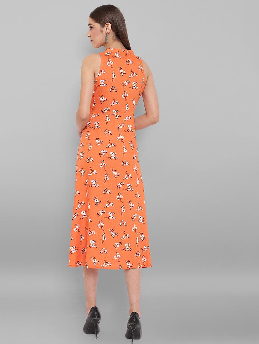tie front floral a-line dress - 17465929 - Zoom Image - 3