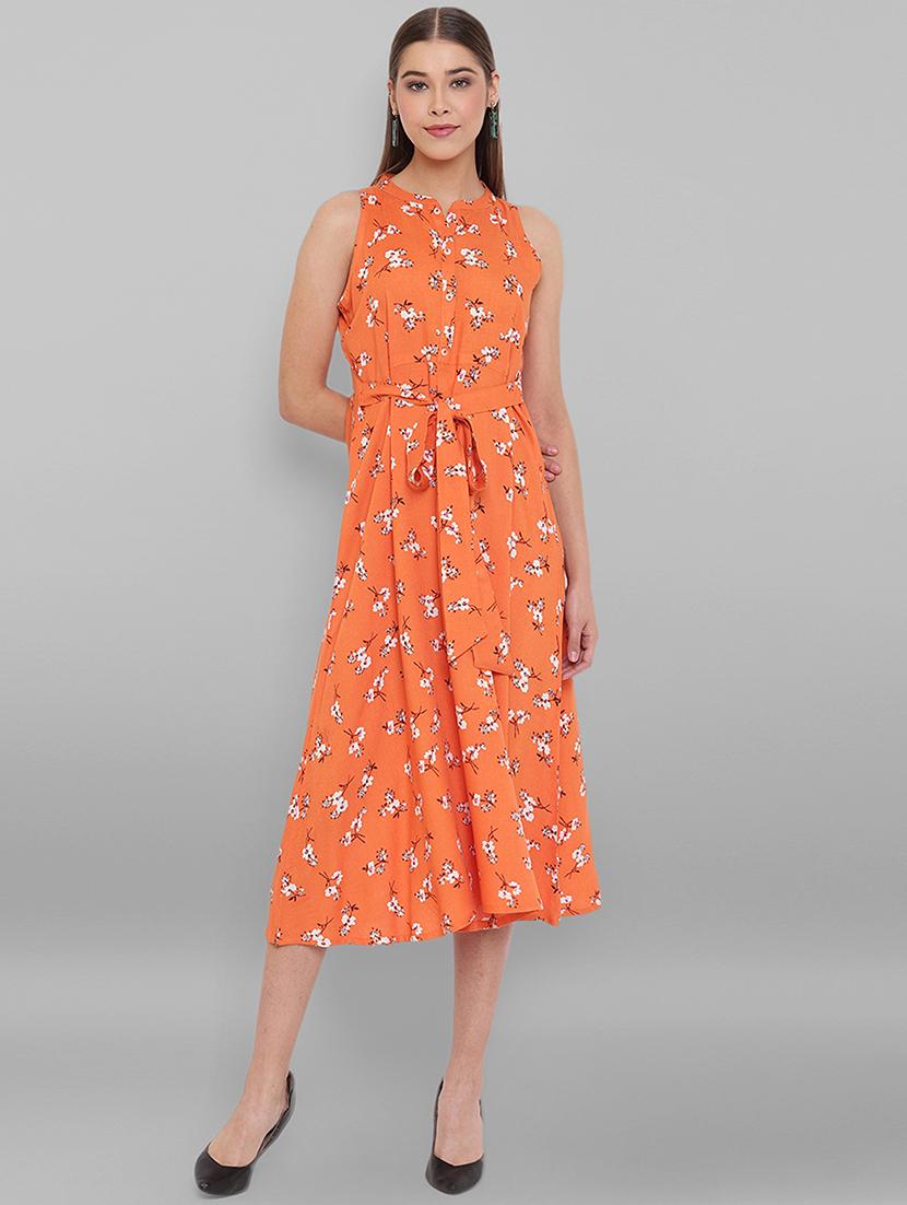 tie front floral a-line dress - 17465929 - Zoom Image - 4
