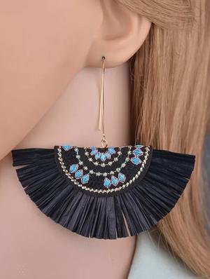 black metal drop earring - 17465992 - Standard Image - 4