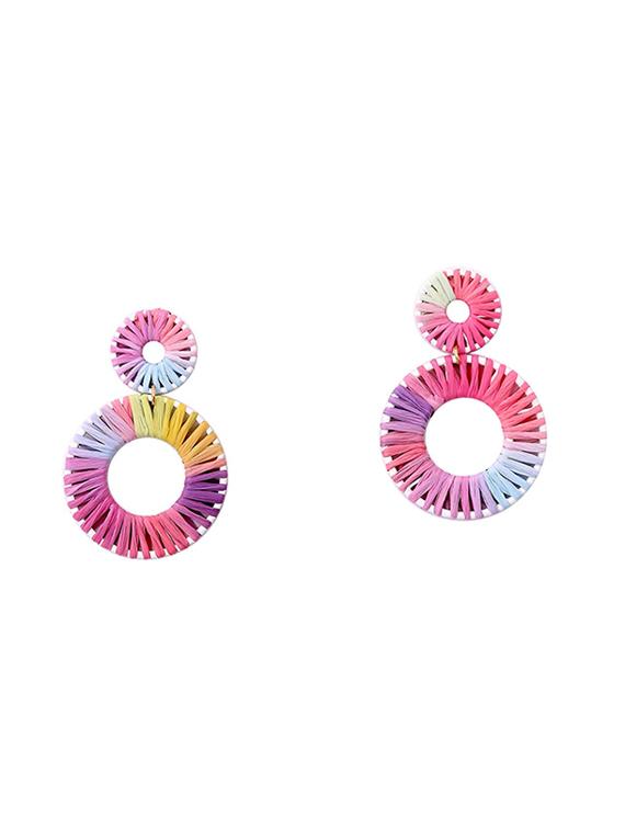 pink metal drop earring - 17465995 - Zoom Image - 3