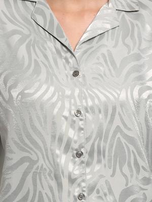 grey satin pyjama nightwear set - 17466018 - Standard Image - 4