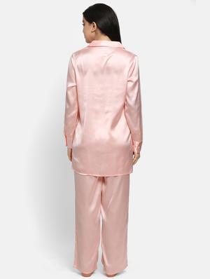 pink satin pyjama nightwear set - 17466042 - Standard Image - 5