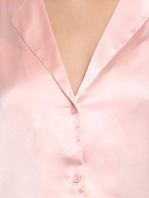 pink satin pyjama nightwear set - 17466042 - Standard Image - 6