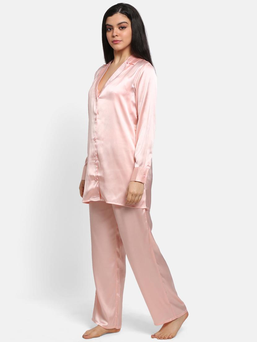 pink satin pyjama nightwear set - 17466042 - Zoom Image - 3