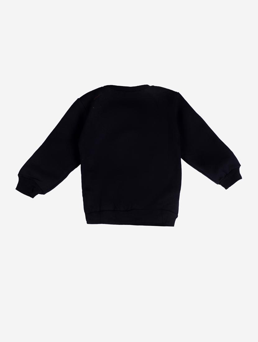 dark blue cotton fleece sweatshirt - 17466079 - Zoom Image - 2