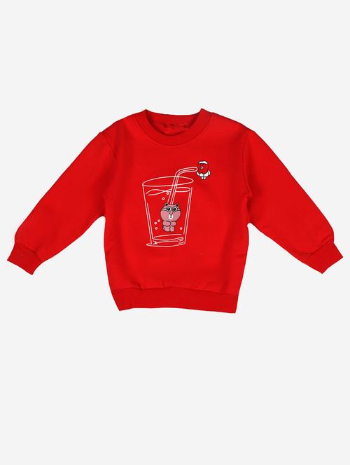 red cotton fleece sweatshirt - 17466088 - Standard Image - 1