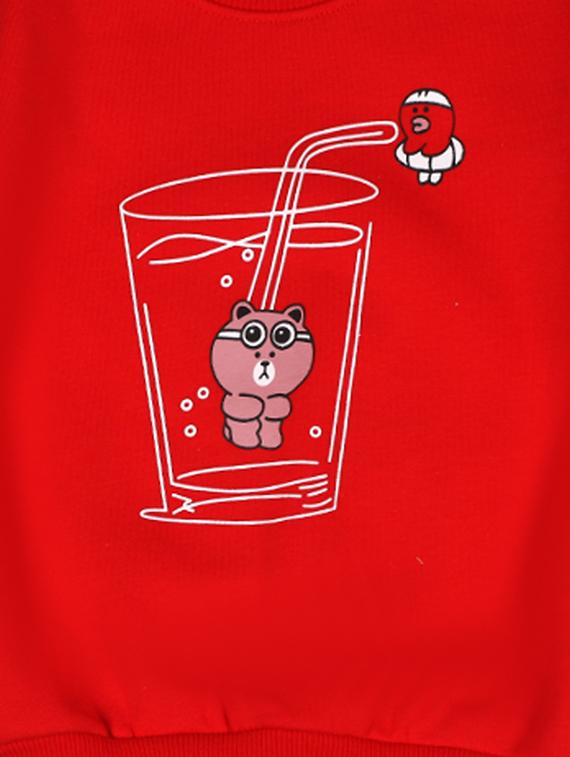 red cotton fleece sweatshirt - 17466088 - Zoom Image - 3