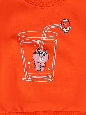 orange cotton fleece sweatshirt - 17466090 - Standard Image - 3