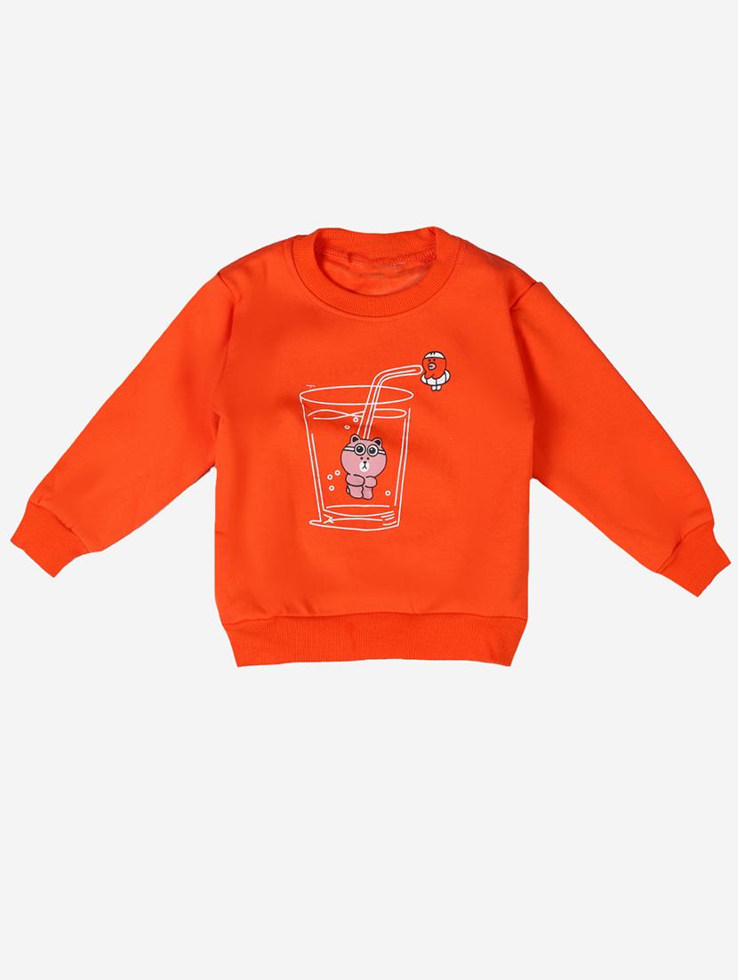 orange cotton fleece sweatshirt - 17466090 - Zoom Image - 1