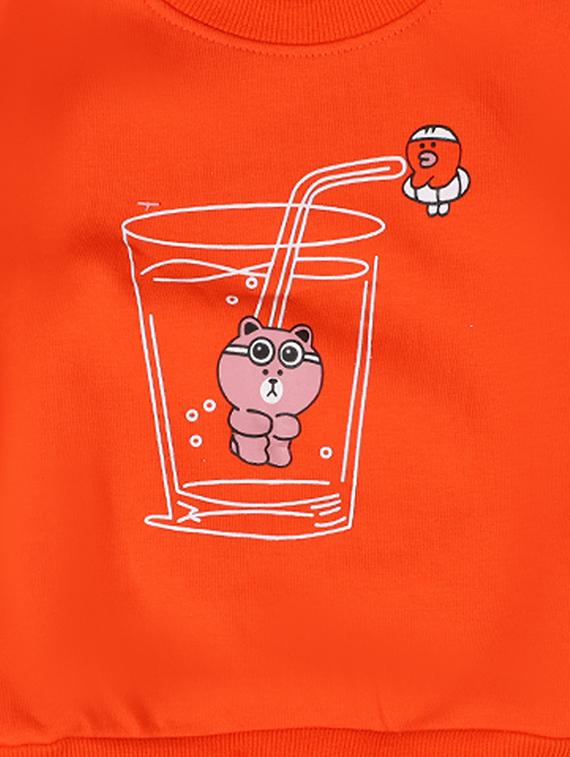 orange cotton fleece sweatshirt - 17466090 - Zoom Image - 3