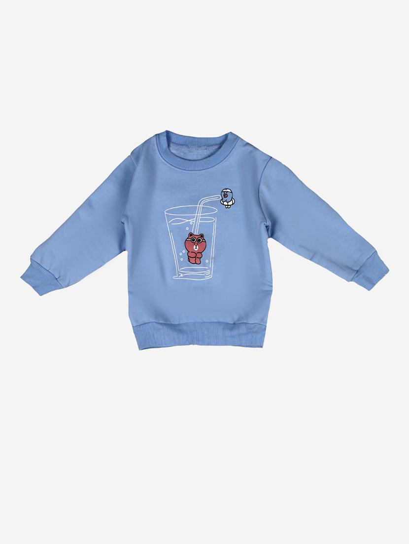 blue cotton fleece sweatshirt - 17466091 - Zoom Image - 1