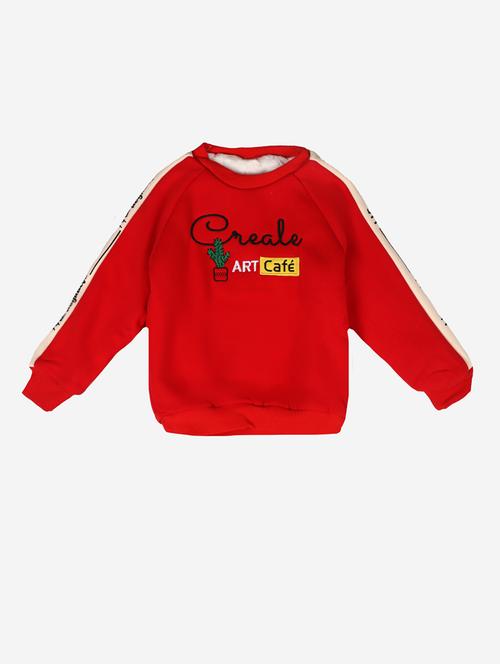 red cotton fleece sweatshirt - 17466113 - Standard Image - 1