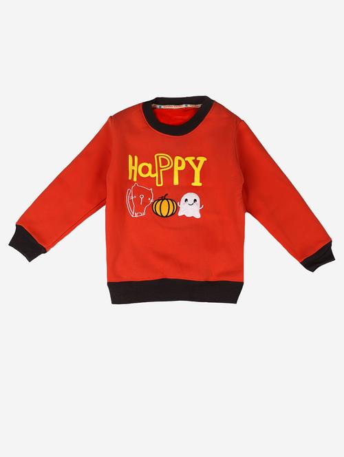 orange cotton fleece sweatshirt - 17466115 - Standard Image - 1