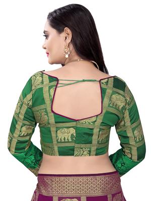 self design woven saree with blouse - 17466152 - Standard Image - 4