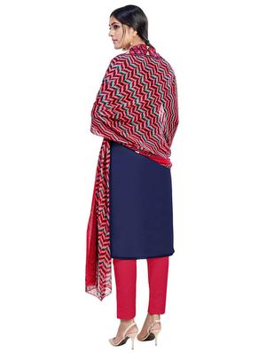 navy cotton salwar suit unstitched - 17466284 - Standard Image - 2