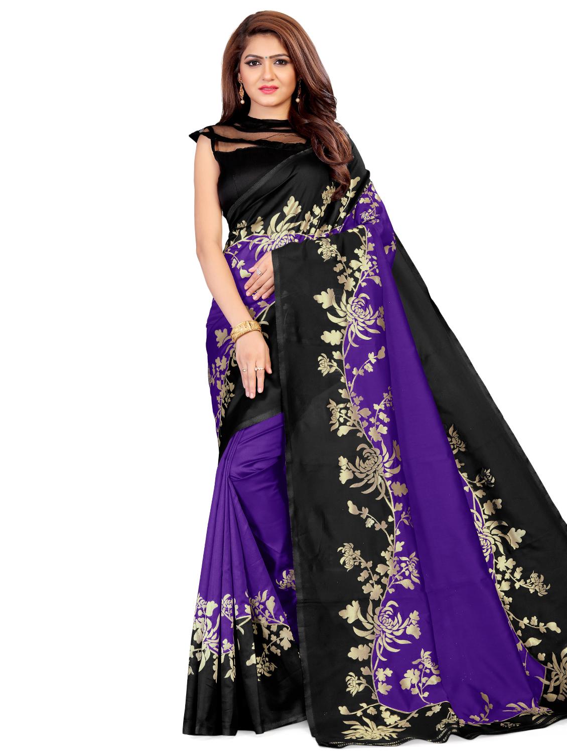 self design banarasi saree with blouse - 17466501 - Zoom Image - 1