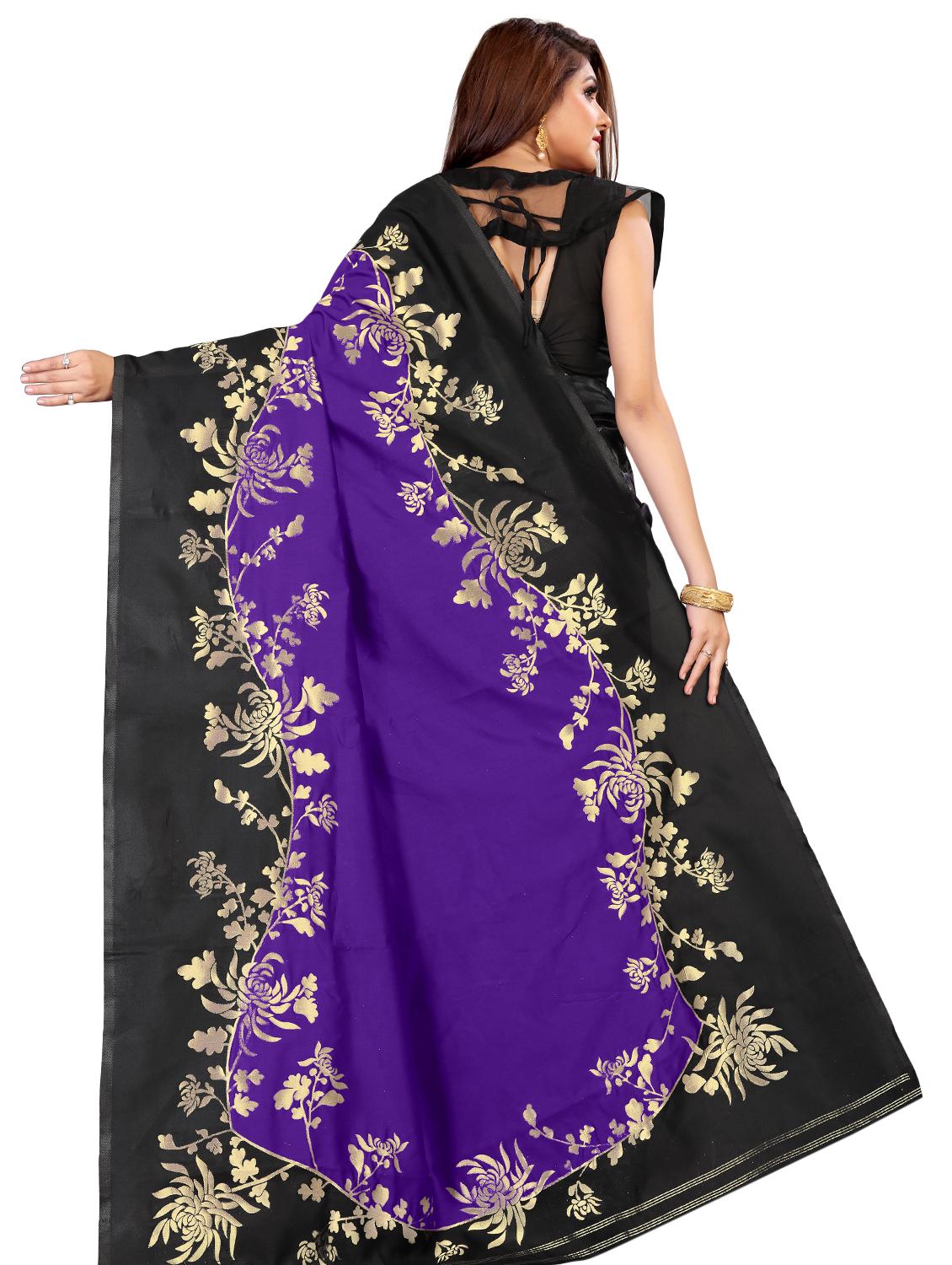 self design banarasi saree with blouse - 17466501 - Zoom Image - 2