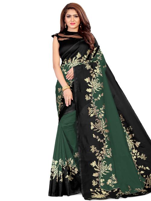 floral banarasi saree with blouse - 17466504 - Standard Image - 1