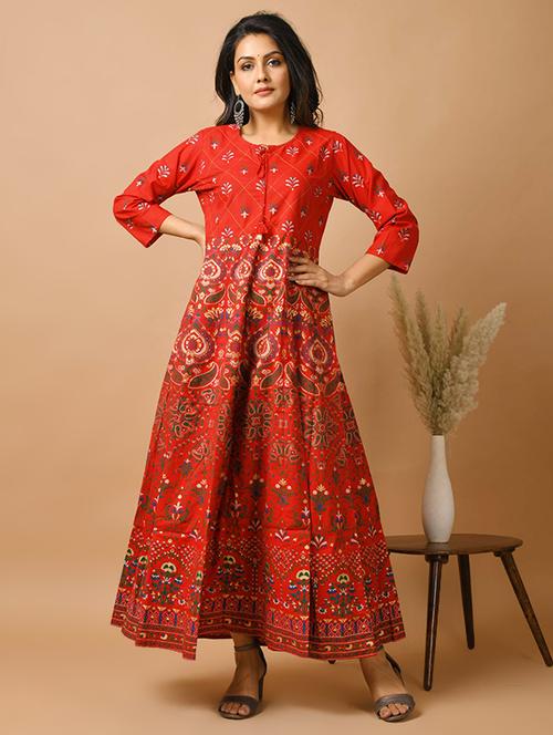 printed anarkali ethnic dress - 17466581 - Standard Image - 1