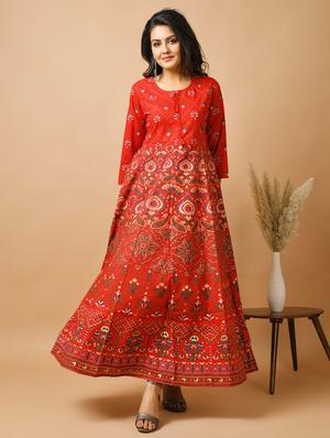 printed anarkali ethnic dress - 17466581 - Standard Image - 2