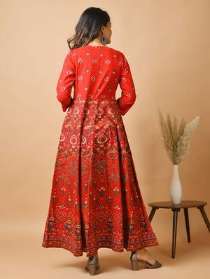 printed anarkali ethnic dress - 17466581 - Standard Image - 4