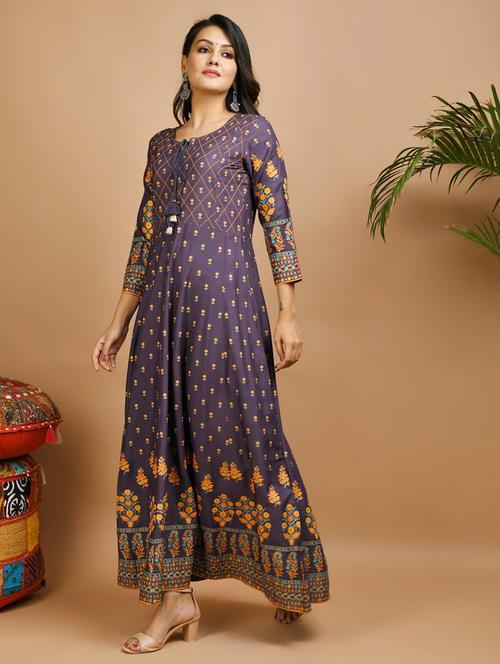 printed anarkali ethnic dress - 17466582 - Standard Image - 1